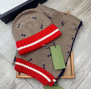 Chique kasjmier sjaals hoeden pak mannen dames designer beanies unisex sjaal paar gebreide schedel petten 2 -delige set7271094