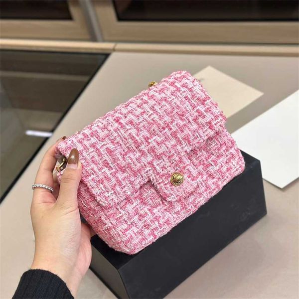 Chic Chan Tweed Bolso de diseñador de moda Clásico Doble solapa Bolsa de mensajero Cadena Cruz Cuerpo Bolsos de hombro Famoso Bolso de lujo acolchado Monedero