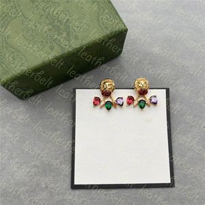 Chique kleur diamantstud klassieke tijger earring luxe strass ear stud goud vergulde sieraden voor vrouwencadeau