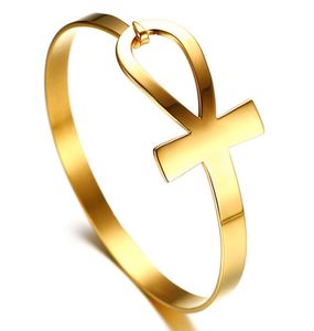 Bracelet égyptien en acier inoxydable pour femmes, Design Chic, manchette de ton or, supports élégants, bijoux Brazalet 9835341