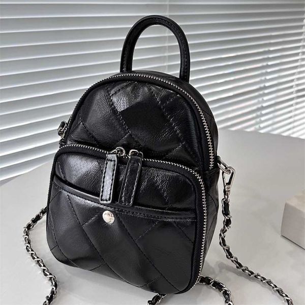 Sac fourre-tout en treillis chic Chan noir sac à main de créateur femmes mini fourre-tout chaîne sacs à bandoulière en cuir dames sacs à dos en cuir de mode sac à dos en treillis de diamant