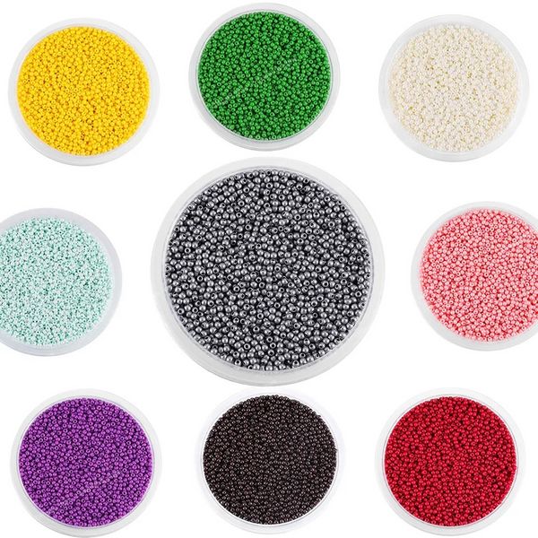 Perles de verre à breloques de 2mm, perles de rocaille en verre tchèque, petites perles rondes en vrac pour la fabrication de bijoux, boucles d'oreilles, bracelets, bijoux à la mode, perles pour la fabrication de bracelets, petites perles