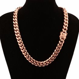 Chique Miami Cubaanse ketens voor mannen Hip Hop Jewelry Rose Gold kleur dik roestvrij staal brede grote dikke ketting cadeau304J
