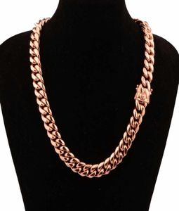 Chique Miami Cubaanse ketens voor mannen Hip Hop Jewelry Rose Gold kleur dik roestvrij staal brede grote dikke ketting cadeau1075971