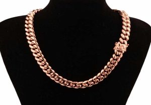 Chic Miami Cuban Cains for Men Hip Hop Jewelry Rose Gold Color Grueso de acero inoxidable Gran Collar Chunky Gift6489899