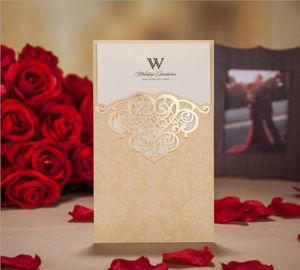 Chic New 50lo White Flower Wedding Invitations Cartes Laser Cut Invitation Paper9240133