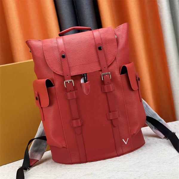 Chic Red Designer Backpackbag Letter Imprimé pour hommes de grande capacité Backpacks d'ordinateur portable de grande capacité Sac de voyage de sac à main