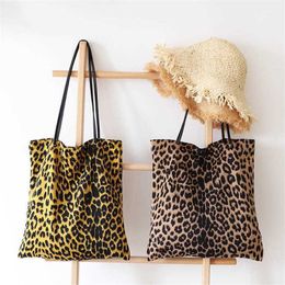 Sacs à bandoulière Chic coréen Simple sac à main mode motif léopard loisirs tissu sac Net rouge Style étranger sac de mode 240311