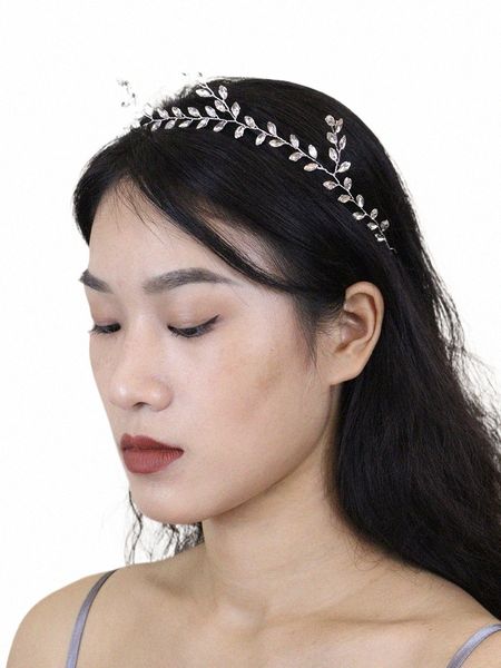 Chic Sier Opal Bandeaux Simple Rhinestes Bandeaux À La Main Femmes Pièces De Cheveux De Mariage Accessoires De Cheveux De Mariée Cheveux Vigne s2et #