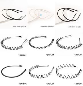 Chic Unisexe Black Wavy HairBand Men Femmes Lavage Band Tandage Scrunchy Styling Tools Accessoires Headwear Hair Head Hoop Bands4194877