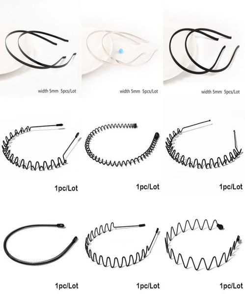 Chic Unisexe Black Wavy HairBand Men Femmes Lavage Band Tandage Scrunchy Styling Tools Accessoires Headwear Hair Head Hoop Bands4067989