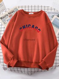 Chicago 1892 Red Blue Contrasting Design Sweatshirts Fleece Casual Clothing Brand Girl Girl Sweat à sweat surdimension