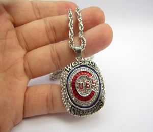 Champago 2016 Cubs World Baseball Champions Championship Ring Pendant Collier avec Fan Fan Men Promotion Gift Whole 2019 DRO3485469