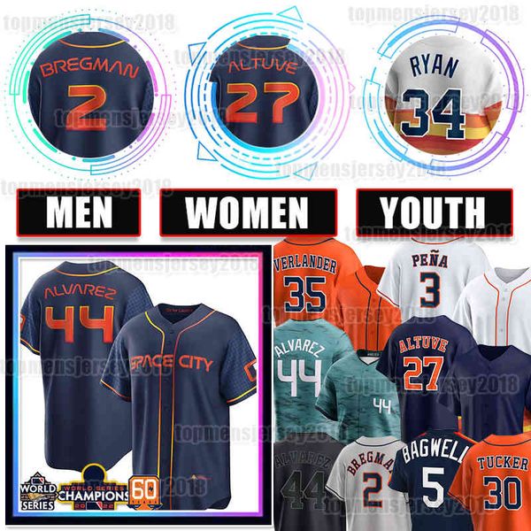 44 Yordan Alvarez Jersey Jeremy Pena Baseball 27 Jose Altuve Astros Alex Bregman Space City Connect 35 Justin Verlander Kyle Tucker Nolan Ryan Luis Garcia Yainer Diaz