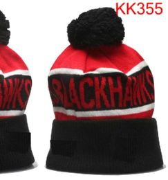 CHICAGO Beanie North American Hockey ball Equipo Parche lateral Invierno Lana Deporte Sombrero de punto Skull Caps a2