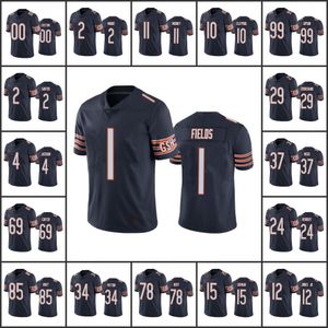 Chicago''bears''men 1 Justin Fields 2 D.J.Moore 34 Walter Payton 10 Chase Claypool Femmes Jeunesse Marine Maillot personnalisé limité