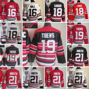 Chicago '' Blackhawks '' 1926-1999 Film rétro CCM Hockey broderie Stan Mikita Jonathan Toews Denis Savard 16 Brett Hull 81 Marian Hossa maillots vintage