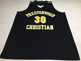 Personnalisé rétro Julius Randle # 30 Prestonwood High School Basketball Jersey cousu bleu marine S-5XL