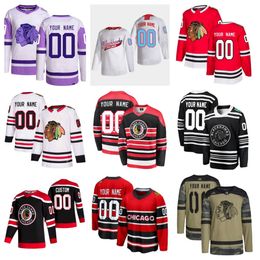 Chicago''Blackhawks''Hommes Femmes Jeunes Connor Bedard Nick Foligno Philipp Kurashev Jason Dickinson Colin Blackwell Petr Mrazek Seth Jones Reese Johnson Maillot de hockey