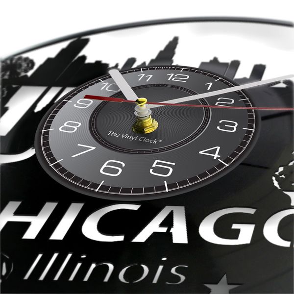 Chicago Cityscape láser cortado de pared de láser USA Illinois íconos culturales Matador horizonte luminoso watch watch regalos