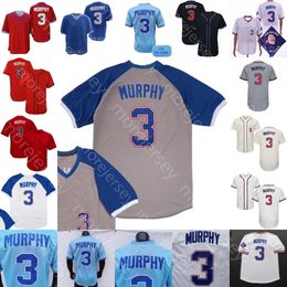 Dale Murphy Jersey 1980 Red Mesh BP 1982 Baby Blue Grey White Pullover Cream White Grey Navy Red Player Version Fans Vintage Taille S-3XL