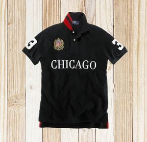 CHICAGO Poloshirt met korte mouwen heren T-shirt stadsversie 100% katoen geborduurd heren S-5XL