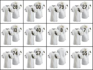 Chicago''White''Sox''Heren kinderen Eloy Jimenez Tim Anderson Yoan Moncada Jose Abreu Lucas Giolito Jace Fry Dames Jeugd Custom White Authentic Golden Edition Jersey