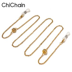 Chichain élégant perle perlée cristal lunettes collier pour femmes Chic en acier inoxydable porte-lunettes chaînes 4 couleurs 240108