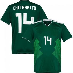 CHICHARITO 14 Coupe du monde 2018 Mexique Accueil Maillots de football pour adultes 2018 Thaïlande Maillot de football de haute qualité Maillot vierge Nouveau T-shirt à séchage rapide pour hommes