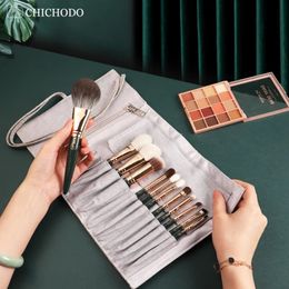Chichodo Makeup Brush-Green Green Green Cosmetic Brosss Brushes Série de haute qualité AnimalFiber Beauty Statut-Professional Make Up Tools 240320