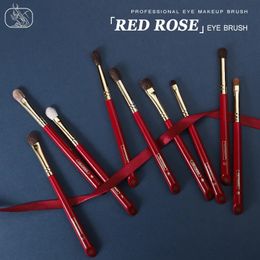 CHICHODO Make-upkwast - Luxe Red Rose-serie - Geselecteerde natuurlijke dierenhaar-oogborstelset - Professionele oogmake-upborstelgereedschap 240115
