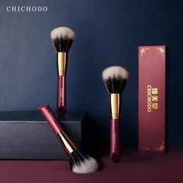 CHICHODO make-upborstel-luxe rode roos-serie-hoge kwaliteit geitenhaar poederborstel-natuurlijk haar cosmetische make-up tools-schoonheid 240301