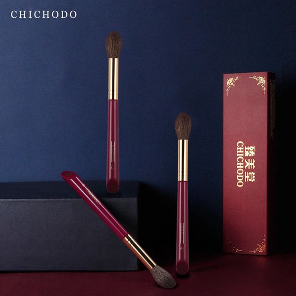 Chichodo Makeup Brush-Luxurious Rose Rose Series Hautes de chèvre de qualité supérieure Hoigneur Lightlighter Brush-Cosmetic Tools-make Up Brush-Bauty Pen 240327