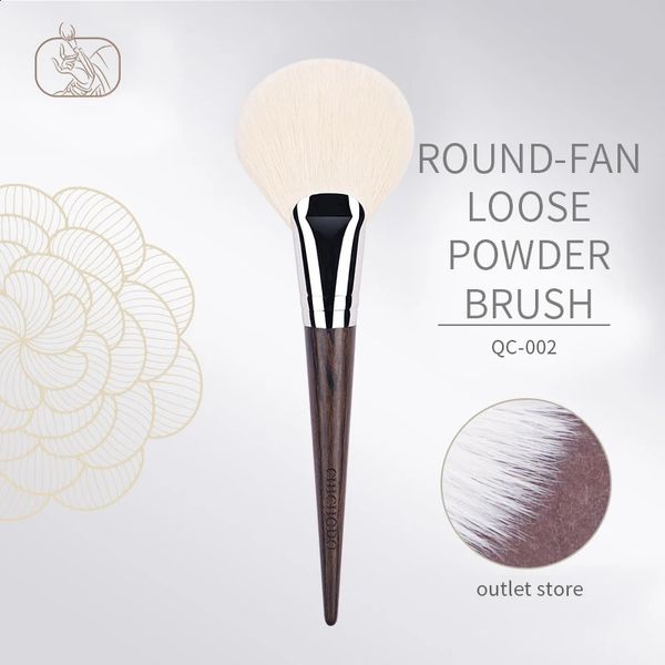 Chichodo Makeup Brushes-Peach Blossom Series-Big Powder Brush Single Luxury Ebony Profester Flat Fan mélange Hair Up Mak up Brush 240327