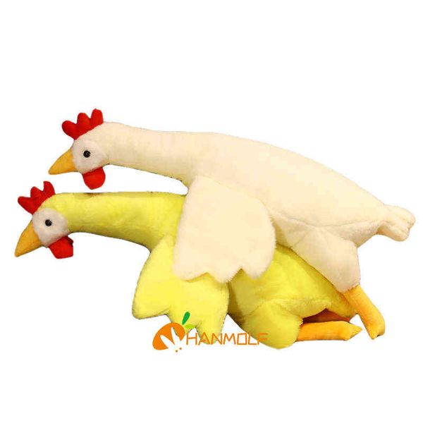 Polluelo de peluche de juguete esponjoso amarillo y blanco pollo acostado pequeños animales muñeca durmiendo compañero regalo para niños envío directo J220704