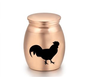 Chicken gegraveerde crematie Memorial urn as houder aluminium legering kleine aandenkens urnen voor menselijke huisdierenas 16x25mm2490182
