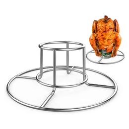 Kip Grill Stand roestvrijstalen BBQ Roasting Holder Beer kan kippenrack voor roker voor binnencamping voor binnen buitenkamperen