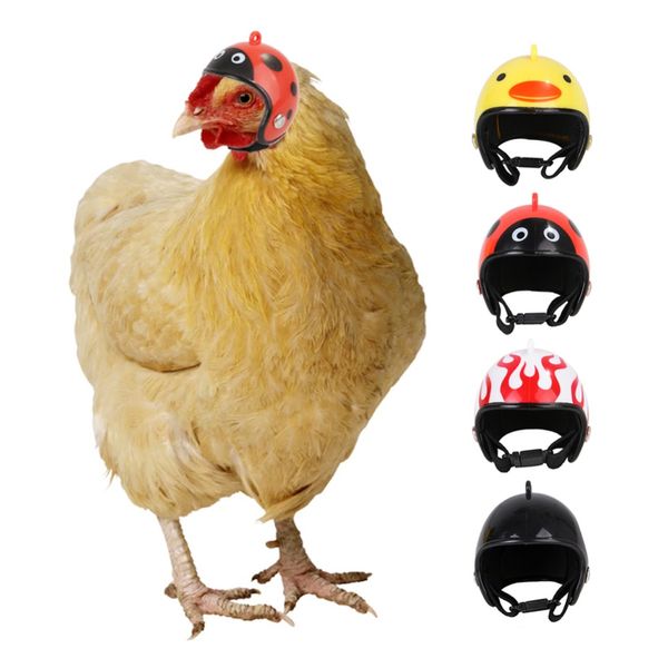 Casque de poulet pour petit animal de compagnie, chapeau rigide pour oiseau, canard, caille, couvre-chef, casque de poulet, fournitures pour animaux de compagnie, 1 pièces