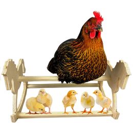 Poulet Roosting Bar Perch Rocking Rocking Horse Bird Toy pour coop Strong Wooden Chicken Swing Ladder for Parrots Baby Chicks Coop Chook
