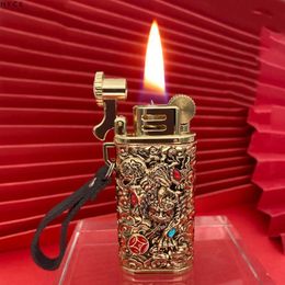 CHIEF Metalen Kerosine Aansteker 3D Reliëf Schat Aantrekken Bixie Creatieve Retro Slijpschijf Ontsteking Roken Accessoires 0JKD