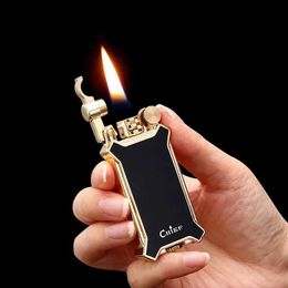 CHEF – briquet à Kerosene en résine, artisanat en métal, flamme nue, meule à l'ancienne, haut de gamme, cadeau pour hommes, accessoires pour fumer