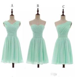 Chiffon Baljurk Sweetheart Geplooid Korte Bruidsmeisjes Jurken Mint 2019 Landelijke Bruidsmeisjes Jurken Voor Bruiloft Sukienka Wesele 100 56631267