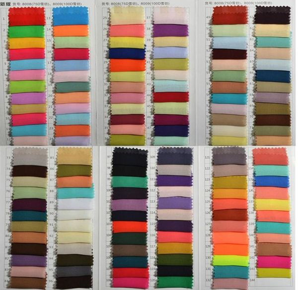 Échantillons de couleur en mousseline de soie nouveaux échantillons de tissu pour robes de fête formelles vestidos de madrinha robe tissu 100cm 150cm7265013
