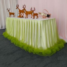 Chiffon Organza Bruiloft Tafelrok voor Tafelkleed Feest Bruiloft Verjaardagsfeestje Babyshower Banket Decoratie Tafelplint 201274a