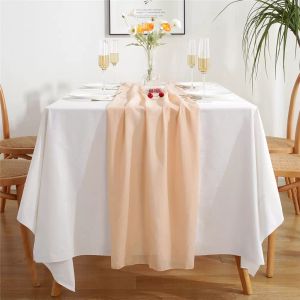 Chiffon Table Runner Romantische trouwloper Sheer Bridal Birthdal ​​Feestje Receptie Decoraties 70x300cm