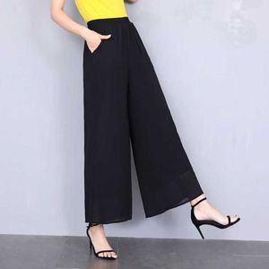 Chiffon Wijde Pijpen harem slanke Broek vrouwen plus maten Zomer Dunne Mom Losse Casual Rechte Crop Broek Grote Nieuwe Dames Hoge Taille leggings