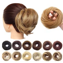 Chignon 1 -stuk synthetische scrunchie donut warred flexibel haarbroodje recht chignon elastische rommelige broodje voor paardenstaart