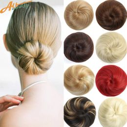 Chignon Allaosify Bun Hair Synthetic Chignon Donut Roulet Coiffures 10 couleurs disponibles Couverture de chair de cheveux à haute température pour femmes