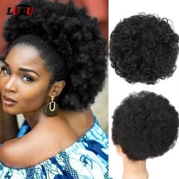 Chignon Chignon Chignon Lupu synthétique Chignon Afro Puff Short Curly Bun DrawString Ponytail Hair HairPieces for Women