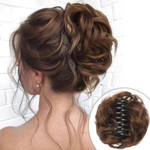 Chignon Chignon Chignon Messy Hair Bun Hair Scrunchies Curly Wavy Messy Synthetic Chignon For Women Updo HailsPieces